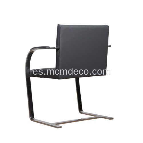 Silla de comedor de cuero de barra plana moderna